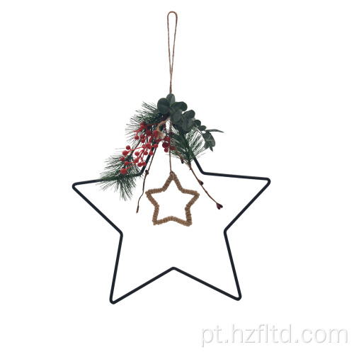 Rust Protection Metal Star Hanging Decor para o Natal